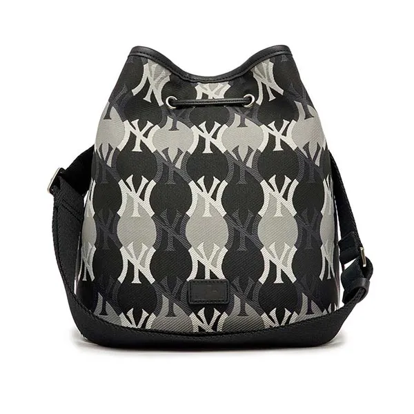 Túi Đeo Chéo Dây Rút MLB Bucket Argyle Monogram Large Bag New York Yankees 3ABML012N-50BKS Màu Đen Xám