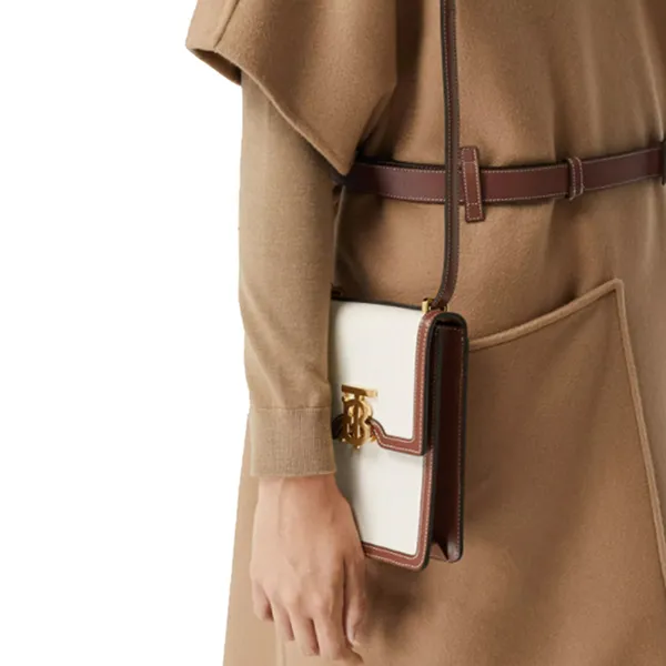 Túi Đeo Chéo Đựng Điện Thoại Burberry Unisex Street Style 2WAY Màu Nâu Trắng - Túi xách - Vua Hàng Hiệu