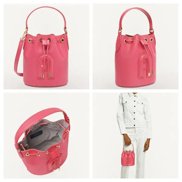 Túi Đeo Chéo Furla Bucket Bag Mini Shock G Pink Clio Màu Hồng