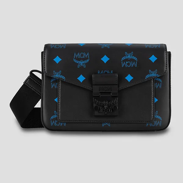 Túi Đeo Chéo MCM Millie Crossbody Splash Logo Black Blue MMRBASX05H9001 Màu Đen