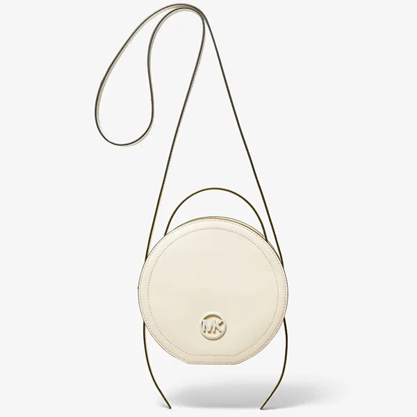 Túi Đeo Chéo Michael Kors MK Aidy Medium Leather Canteen Crossbody Bag LT Cream 35S1GUWC2L Màu Trắng
