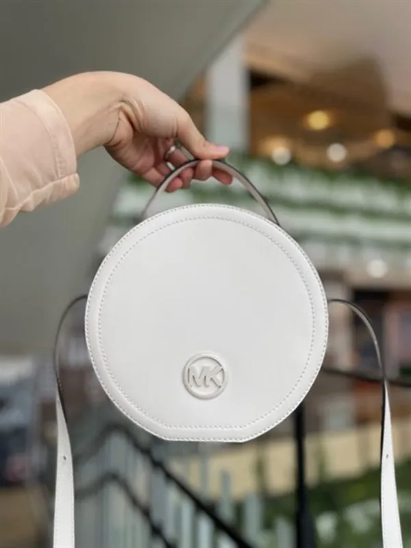 Mua Túi Đeo Chéo Michael Kors MK Aidy Medium Leather Canteen Crossbody Bag LT Cream 35S1GUWC2L