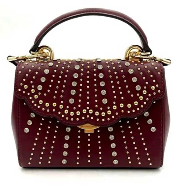 Túi Đeo Chéo Michael Kors MK Ava Extra Small Studded Crossbody Oxblood Màu Đỏ