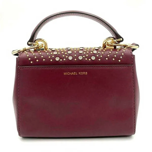 Túi Đeo Chéo Michael Kors MK Ava Extra Small Studded Crossbody Oxblood Màu Đỏ