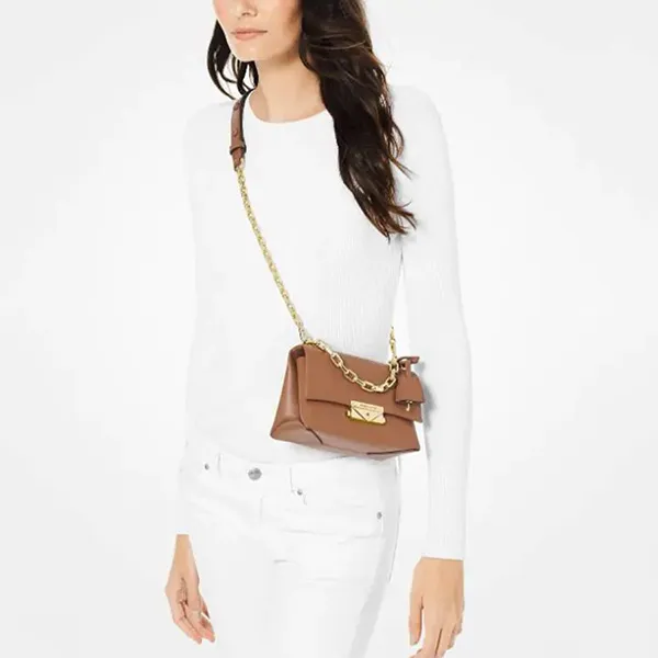Túi Đeo Chéo Michael Kors MK Cece Chain Shoulders Crossbody Bag Cider 2S9G0EC0L-187 Màu Nâu