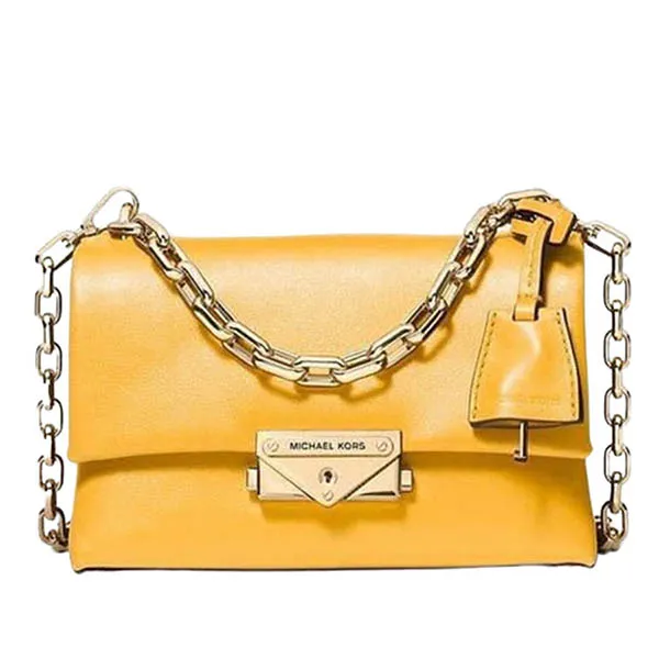 Túi Đeo Chéo Michael Kors MK Cece Leather Crossbody Bag In Yellow Màu Vàng - Túi xách - Vua Hàng Hiệu