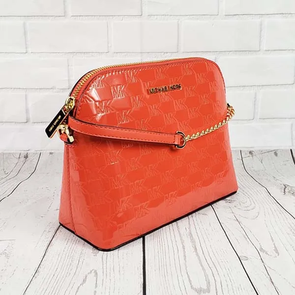 Túi Đeo Chéo Michael Kors MK Cindy Dome LG Crossbody Orange NWT Màu Cam - Túi xách - Vua Hàng Hiệu