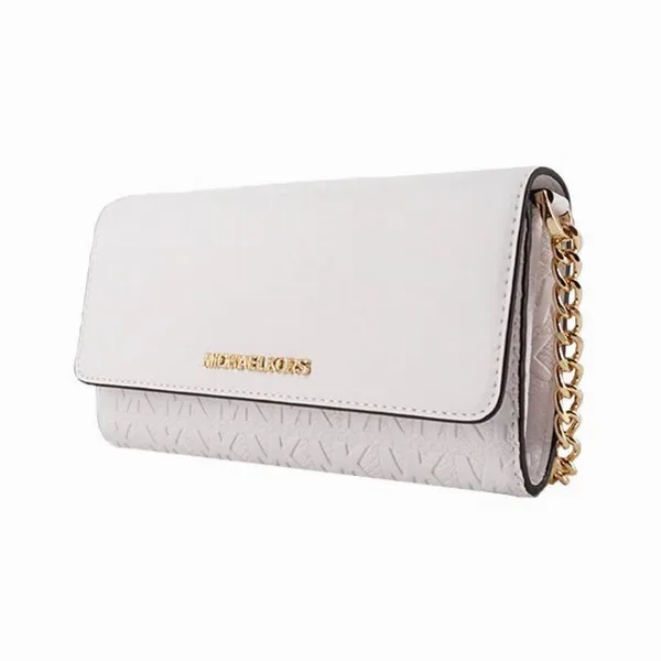 Túi Đeo Chéo Michael Kors MK Embossed Chain Belt WOC Crossbody Bag-Rouge 35T0GTTC7Y Màu Trắng