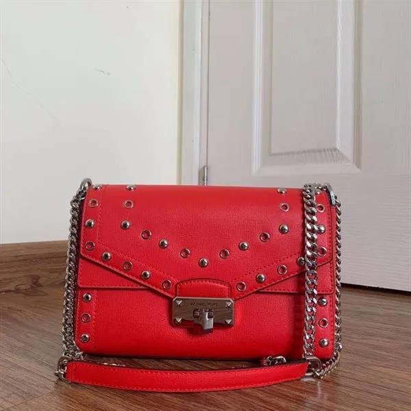 Túi Đeo Chéo Michael Kors MK Kinsley Đinh Tán 35T9SYKF2L Màu Đỏ