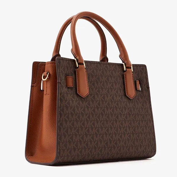 Túi Đeo Chéo Michael Kors MK Monogram Casual Style Canvas 35F1GHMS1B200 Màu Nâu Size 24