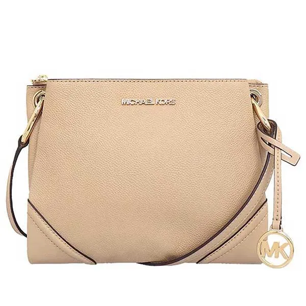 Túi Đeo Chéo Michael Kors MK Nicole Three Pocket Shoulder Bag Bisque Màu Nude