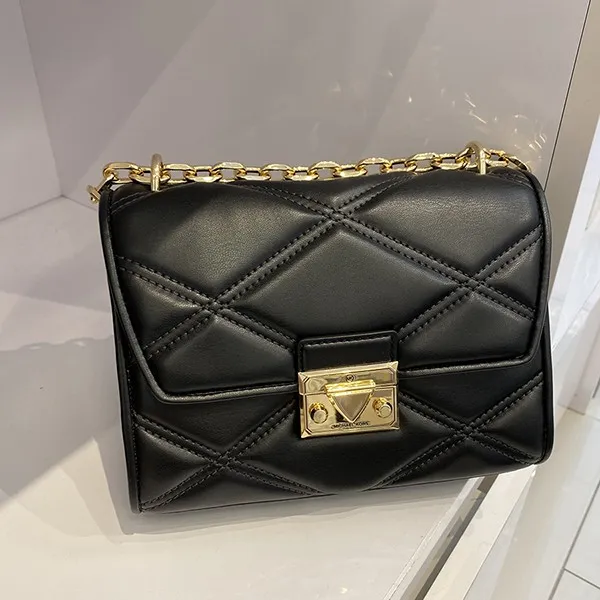 Túi Đeo Chéo Michael Kors MK Serena Medium Flap Shoulder Bag 35S2GNRC1U Màu Đen Size 20