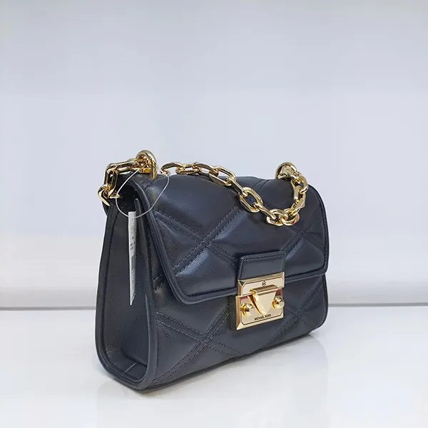 Túi Đeo Chéo Michael Kors MK Serena Medium Flap Shoulder Bag 35S2GNRC1U Màu Đen Size 20