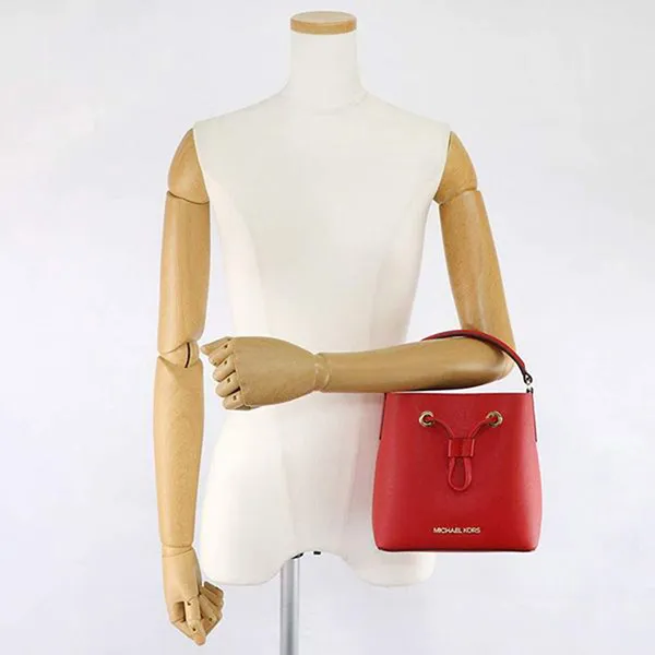 Túi Đeo Chéo Michael Kors MK Suri Small Saffiano Leather Bucket Crossbody Purse Bag Màu Đỏ - Túi xách - Vua Hàng Hiệu