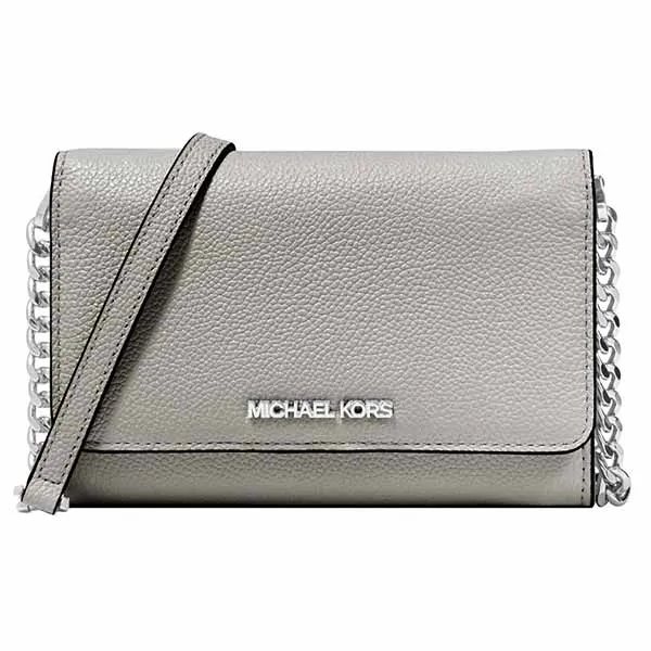 Túi Đeo Chéo Michael Kors MK Women's Jet Set Travel Medium Pebbled Leather Convertible Crossbody Bag 35T0STVC8L Màu Xám - Túi xách - Vua Hàng Hiệu