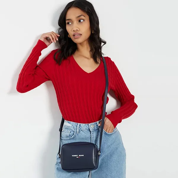 Túi Đeo Chéo Tommy Hilfiger Essential PU Camera Bag AW0AW11635 Màu Xanh Navy