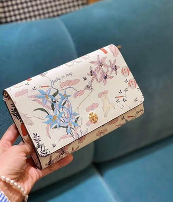Túi Đeo Chéo Tory Burch Poetry of Things Printed Chain Wallet Phối Màu - Túi xách - Vua Hàng Hiệu
