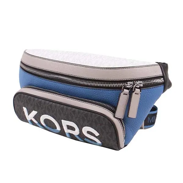 Túi Đeo Hông Michael Kors MK Men's Signature Cooper 37H1LCOY9U Embroidered Belt Bag In Blue Multi Màu Xanh - Túi xách - Vua Hàng Hiệu