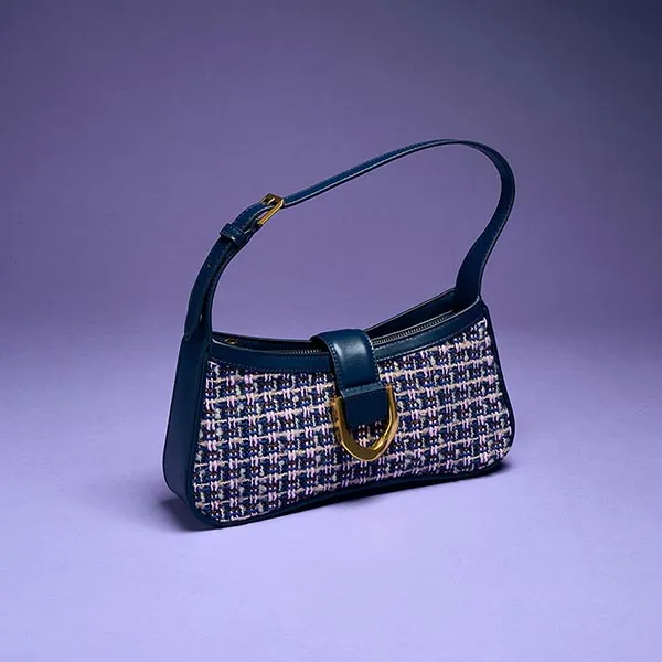 Túi Đeo Vai Nữ Charles & Keith CNK Gabine Curved Shoulder Bag Navy 20270913 Màu Xanh Navy