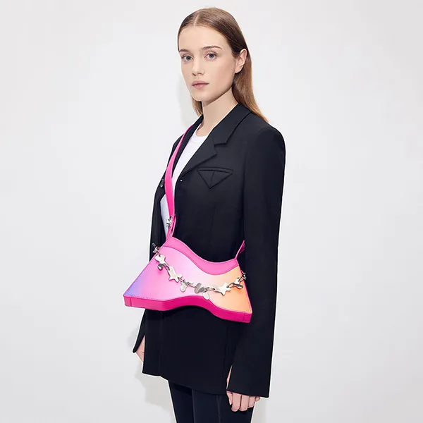 Túi Đeo Vai Nữ Charles & Keith CNK Verity Chain-Link Sculptural Bag Holographic 20671428 Màu Hồng