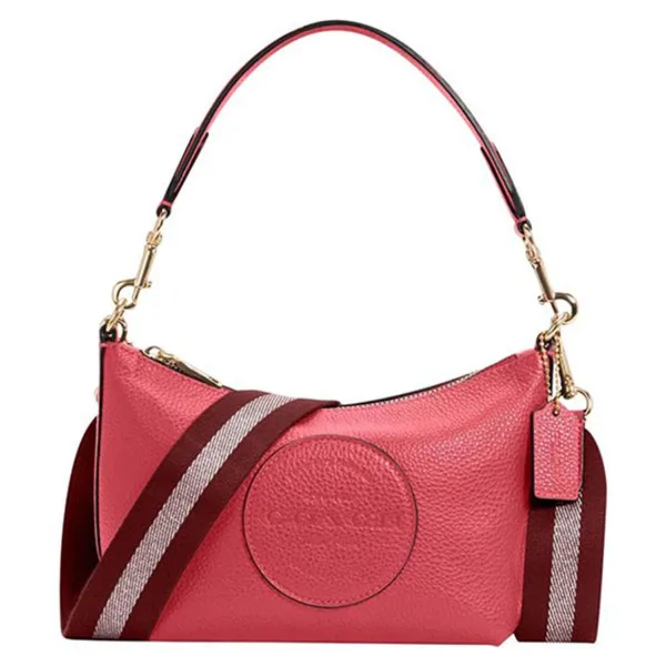 Túi Đeo Vai Coach Dempsey Shoulder Bag With Patch in Fuchsia (C2829) Màu Hồng Đỏ