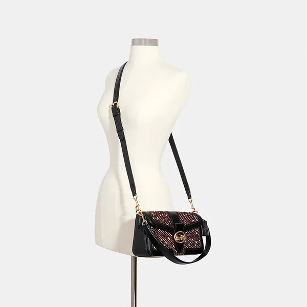 Túi Đeo Vai Coach Georgie Shoulder Bag C1525 Màu Đỏ Đen - Túi xách - Vua Hàng Hiệu