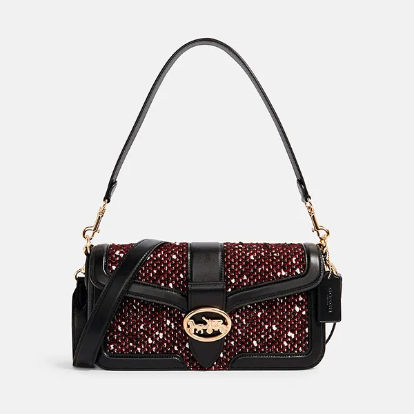 Túi Đeo Vai Coach Georgie Shoulder Bag C1525 Màu Đỏ Đen - Túi xách - Vua Hàng Hiệu