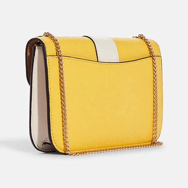 Túi Đeo Vai Coach Georgie Shoulder Bag In Colorblock Màu Vàng Trắng