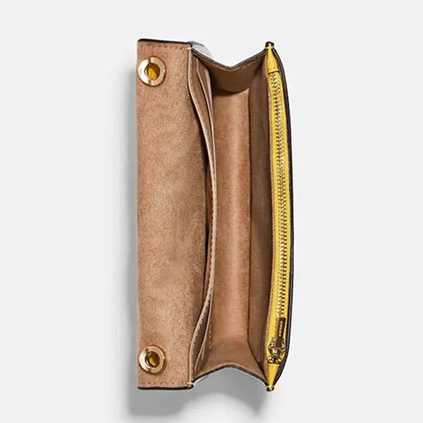 Túi Đeo Vai Coach Georgie Shoulder Bag In Colorblock Màu Vàng Trắng