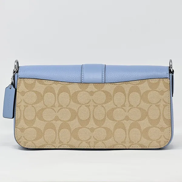 Túi Đeo Vai Coach Georgie Shoulder Bag In Signature Canvas C4067 Màu Xanh Be - Túi xách - Vua Hàng Hiệu
