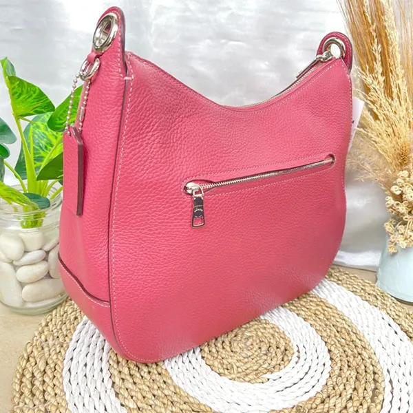 Túi Đeo Vai Coach Tas Wanita Leather Jes Hobo In Rouge Pink F72702 Màu Hồng