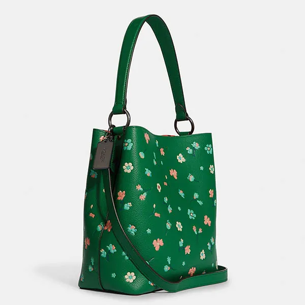 Túi Đeo Vai Coach Town Bucket Bag With Mystical Floral Print C8214 Màu Xanh Lá - Túi xách - Vua Hàng Hiệu