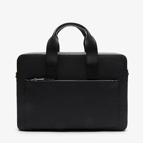 Túi Xách Đựng Máy Tính Lacoste Men's Chantaco Matte Piqué Leather Computer Bag NH2921CE Màu Đen - Túi xách - Vua Hàng Hiệu