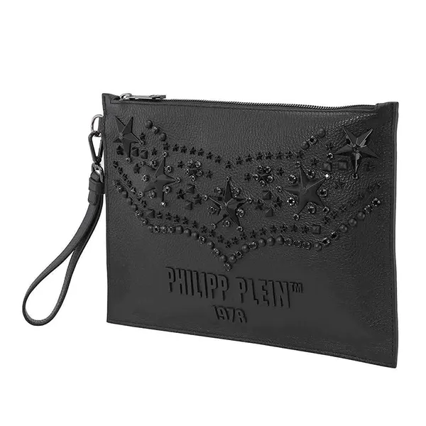Túi Cầm Tay Philipp Plein Studded PP1978 Elkskin Clutch Màu Đen - Túi xách - Vua Hàng Hiệu