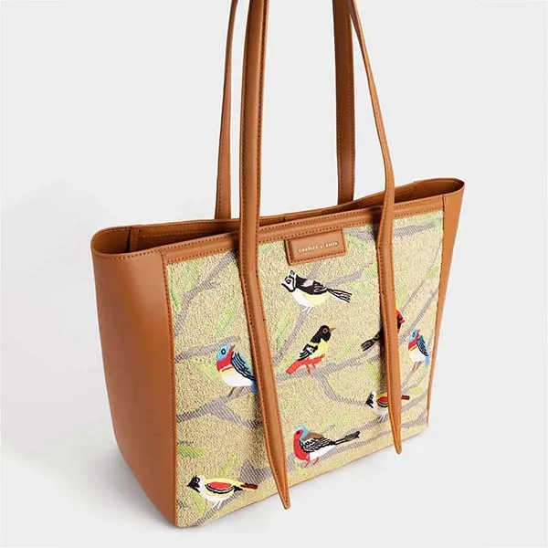 Túi Tote Nữ Charles & Keith CNK Flora Jacquard Double Handle Bag Multi 30781807 Phối Màu