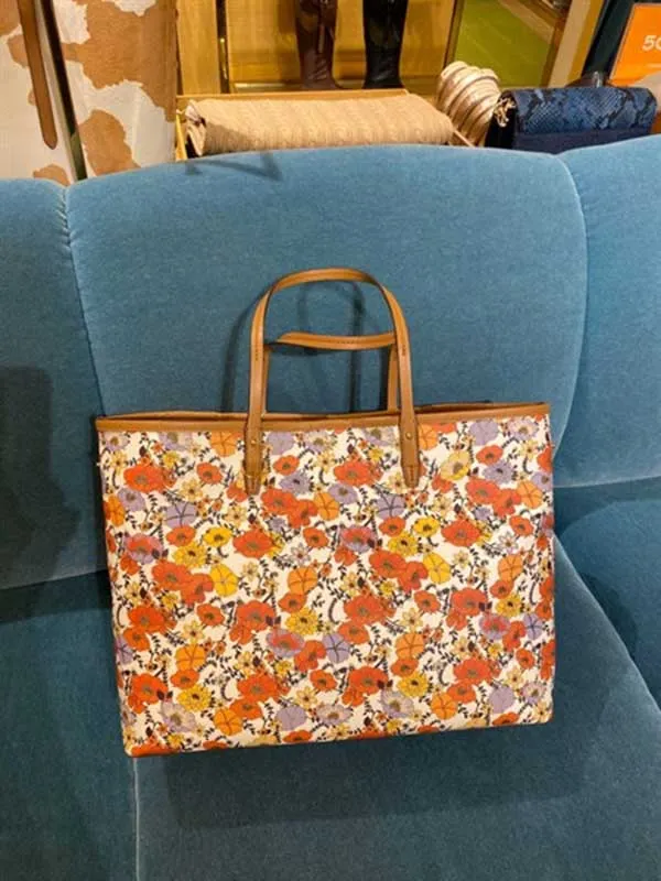 Túi Tote Tory Burch Kerrington Printed Square Shoulder Handbag Blossom Ditsy 75335 Phối Màu - Túi xách - Vua Hàng Hiệu