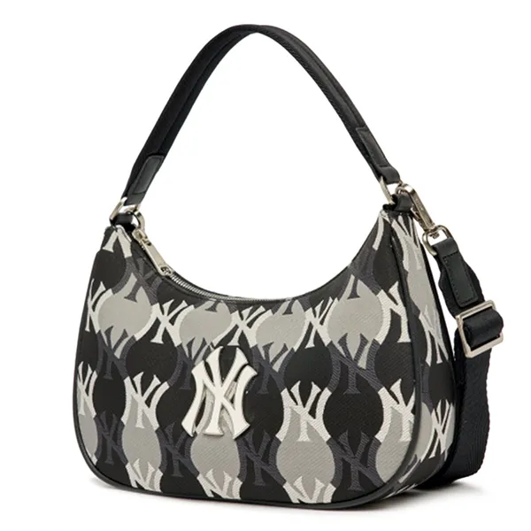 Túi Xách MLB Argyle Monogram Strap Bag Hobo New York Yankees 3ABQS072N-50BKS Màu Đen Xám