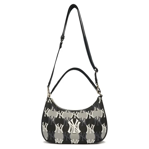 Túi Xách MLB Argyle Monogram Strap Bag Hobo New York Yankees 3ABQS072N-50BKS Màu Đen Xám