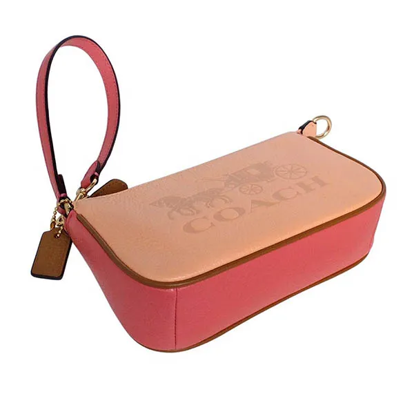 Túi Xách Coach Outlet Leather Nolita 19 In Colorblock With Horse And Carriage In Pink C8877 Màu Hồng Cam