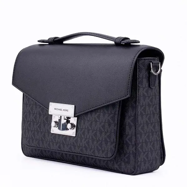 Túi Xách Michael Kors MK Rose Dark Sangria Signature Medium Top Handle Messenger 35S1GXOM2B Màu Đen