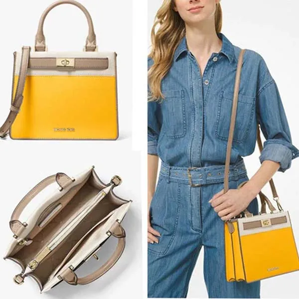 Túi Xách Michael Kors MK Tatiana Citrus Colorblock Màu Vàng - Túi xách - Vua Hàng Hiệu