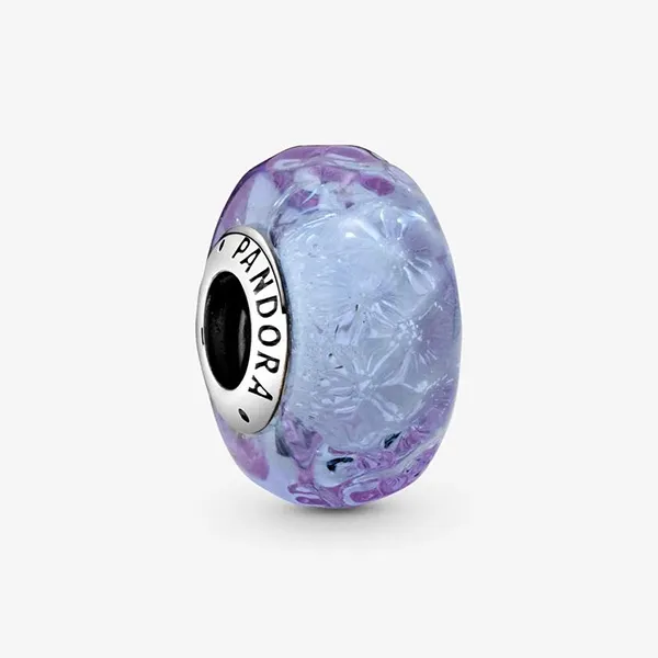 Hạt Vòng Charm Pandora Wavy Lavender Murano Glass 798875C00 Màu Tím