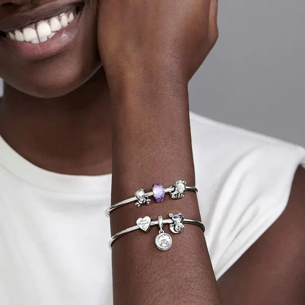 Hạt Vòng Charm Pandora Wavy Lavender Murano Glass 798875C00 Màu Tím