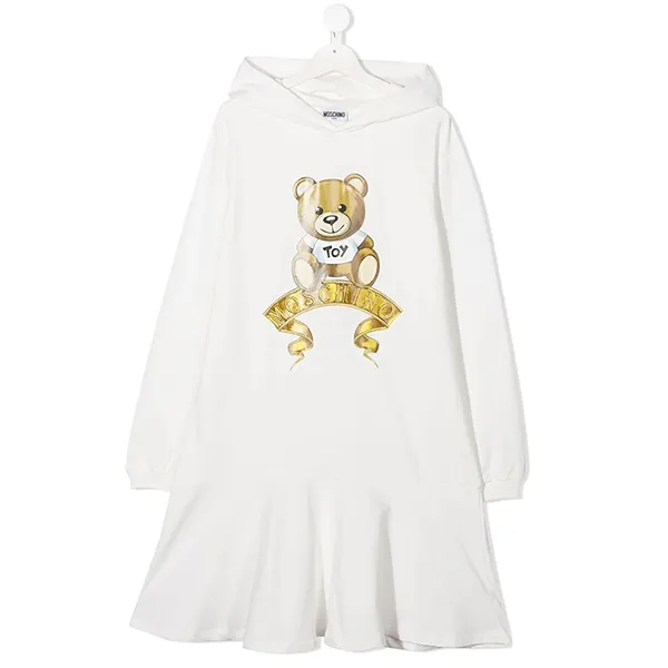 Váy Trẻ Em Moschino Dress With Toy And Logo Graphic Cloud HDV097 LDA16 Màu Trắng