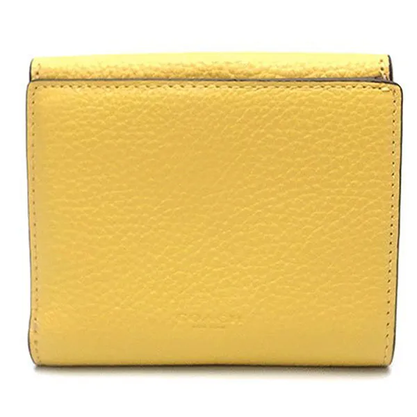 Ví Nữ Coach Georgie Small Wallet In Colorblock C6950 Màu Vàng Trắng