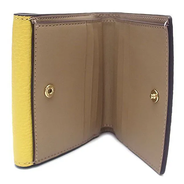 Ví Nữ Coach Georgie Small Wallet In Colorblock C6950 Màu Vàng Trắng