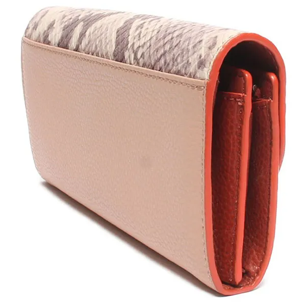 Ví Coach Slim Envelope In Polished Pebble Leather With Python Embossed F11928 Màu Nude