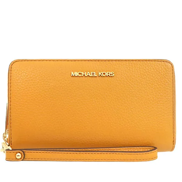 Ví Michael Kors MK 35S9GTVE7L Marigold Jet Set Travel Leather Large Flat Multi-Function Phone Wallet Màu Vàng - Túi xách - Vua Hàng Hiệu