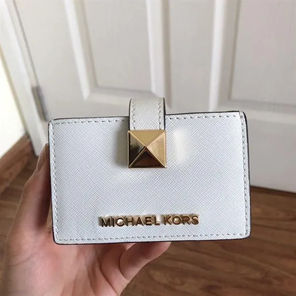 Ví Michael Kors MK Karla Holder Card 35S9GKGD1L Màu Trắng - Túi xách - Vua Hàng Hiệu