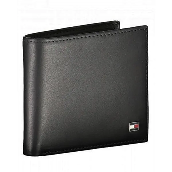 Ví Nam Tommy Hilfiger Small Leather Wallet AM0AM10227_NERO_BDS_UNI Màu Đen